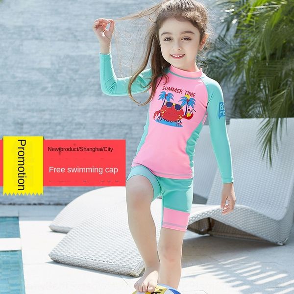 

fn63o children's swim shorts swim male and female children's split swimming suit baby's long sleeve shorts spring suit sunscr, White;black