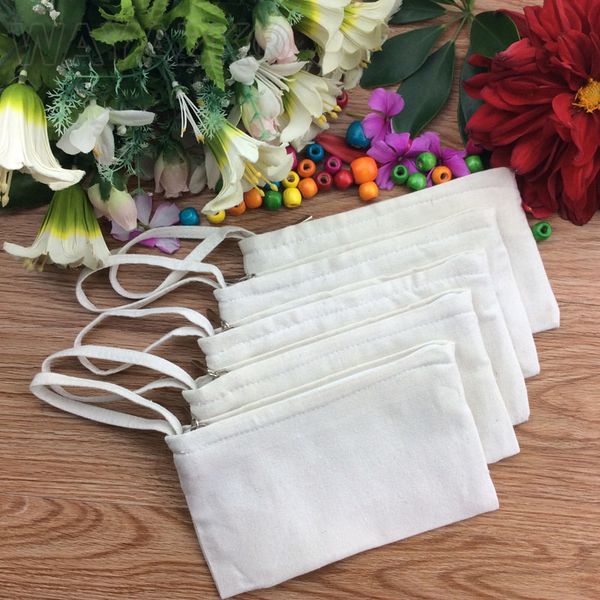 

5pcs/lot cosmetic canvas pouch bag with zipper