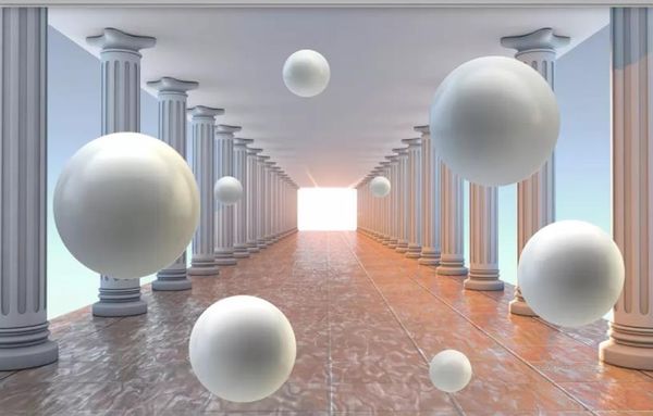 Пользовательские Росписи Обои 3D Мягкая Римская колонна абстрактное пространство трехмерные Роскошные Обои Отель Гостиная ТВ Фон Murales De Pared 3D