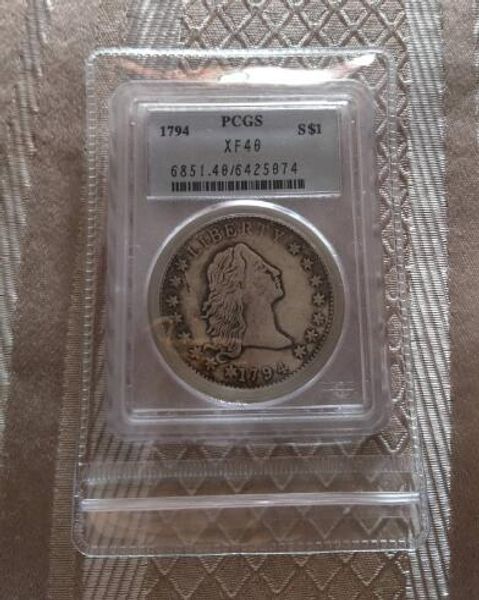

one dollar flowing hair 1794 xf40 pcgs coin