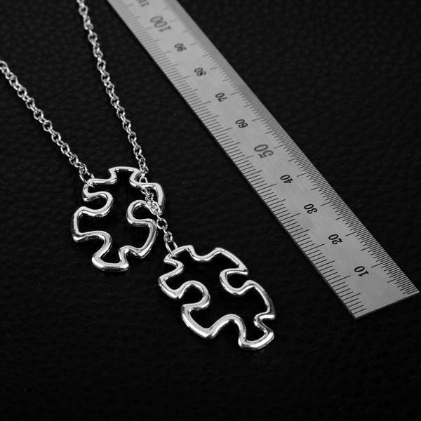 

аутизм awareness jigsaw puzzle ожерелье подвески колье с звену цепи унисекс подарок детям, Silver
