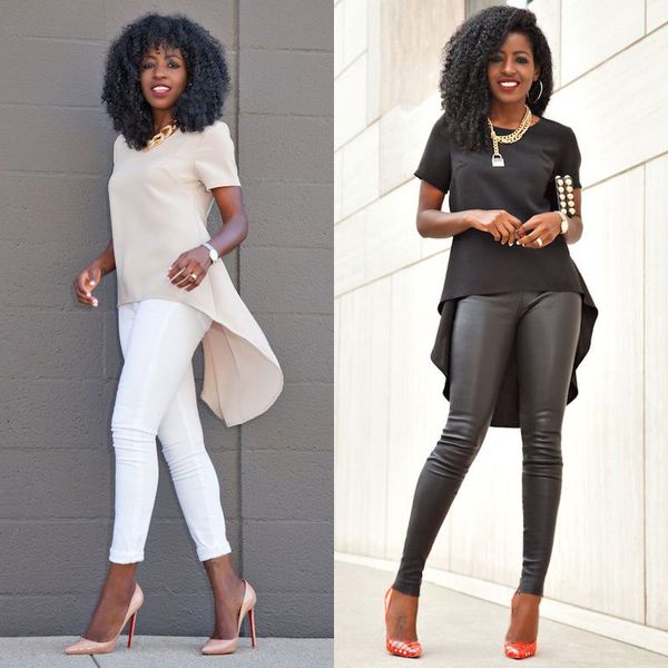 

plus size women ladies loose chiffon 2018 new solid color fashion short sleeve shirt casual blouse, White