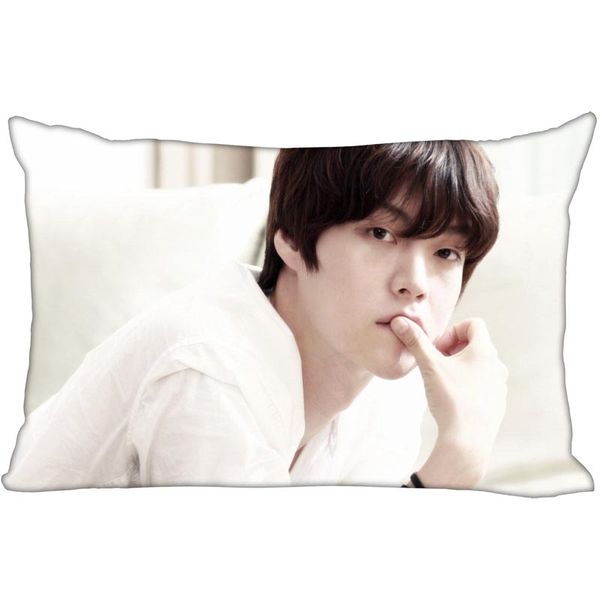 

korea- custom ahn jae hyeon satin pillowcase 35x45cm (one side) printed zipper silk pillowcover custom logo gift pillow case