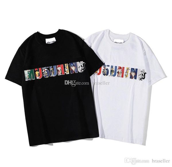

summer new mos brand men & women cotton t-shirt little bear famous designer fashion short sleeve tshirt lovers same letter tees, White;black