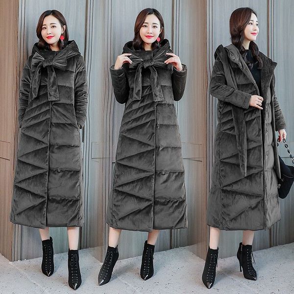 

women coat winter clothing thick jacket women down jacket warm parkas hooded european down winter velvet clothing, Black