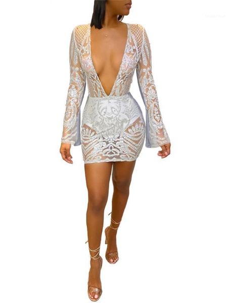 

gauze dresses casual females clothing deep v neck womens designer dresses fashion sequins panelled womens designer, Black;gray
