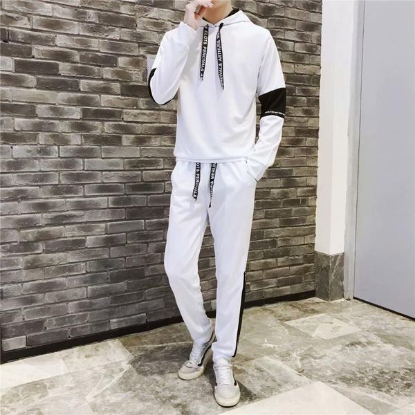 

sports suit men's spring and autumn sweater 2020 new korean trend student leisure hooded coat long sleeve youth, Gray