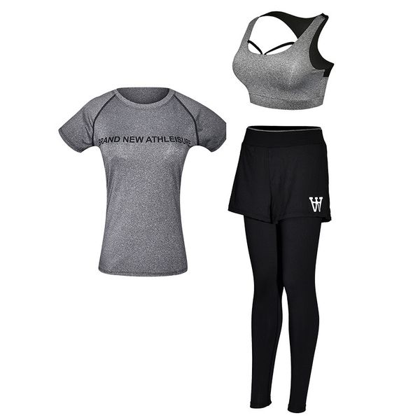 

2019 plus size xxl tracksuit sport wear compression running set women mujer 3 piece set women fitness running yoga sport suit, Black;blue