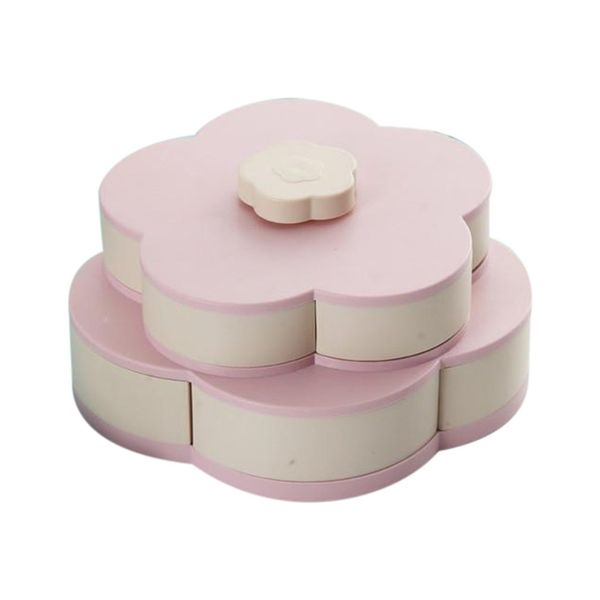 

bloom snack box creative pattern rotating double fruit bowl double candy box wedding candy petal fruit seed