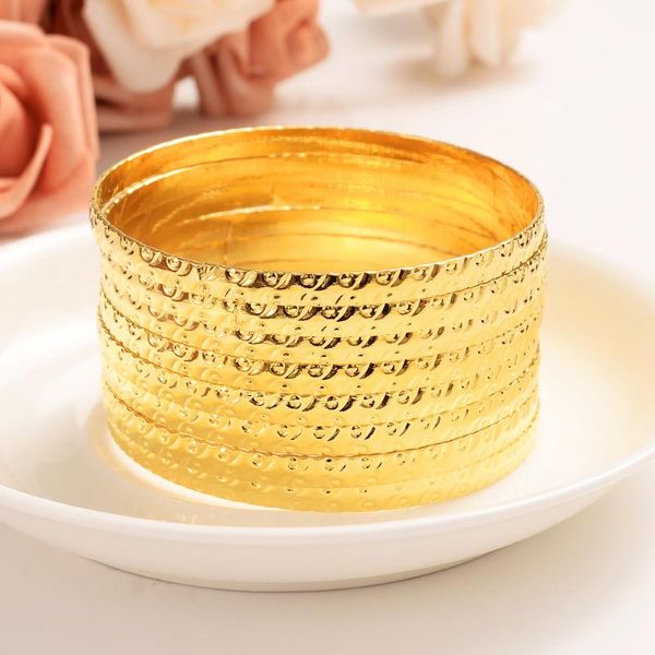 

12pcs dubai india charm bracelet for women gold bangle girls women men bracelet jewelry anklets arab wedding party gifts, Black