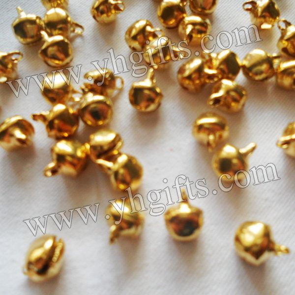 

500pcs/lot,1cm gold bells.christmas tree oranment.jingle bells,crat material, handmade lacing bells