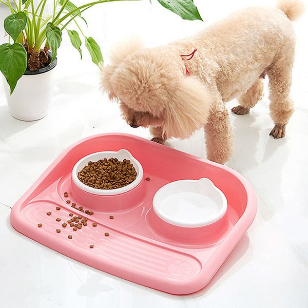 

pet dog cat products enviromental detachable leakproof splash water bowl