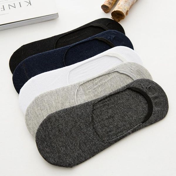 

нового голеностопного силиконового покрытие лодка носок мужчина хлопок лодочных короткие носки летних невидимые носки low cut сплошного цвет, Black