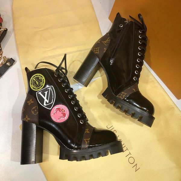 

luxury designer fashion womens martin boots leather and heavy-duty soles comfortable breathable with high 5cm lad