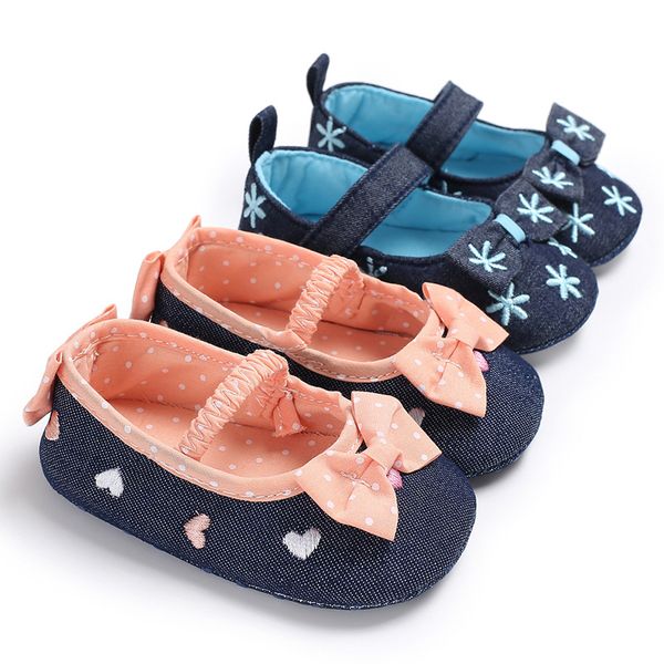 

spring and autumn 0-1 girl baby princess butterfly knot snowflake shoes soft bottom non-slip baby toddler shoes