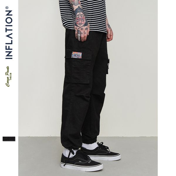 

ankle tied pants 2020 new men black trousers male bound feet trousers ins swag work pocket leisure pants 9304s