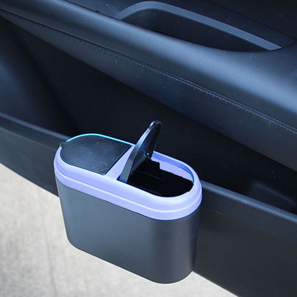 

car double-opening trash car interior debris bucket press flip trash can with lid storage box order 1k pcs can be custom