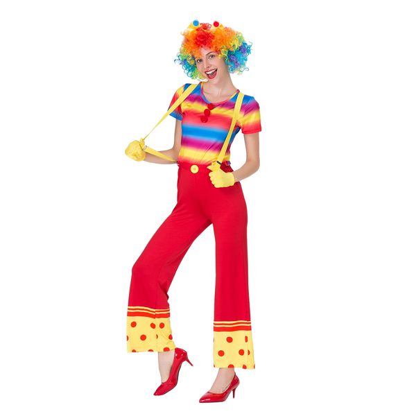 

funny womens circus clown costume outfit accessories, White