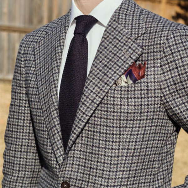 

2020 men's houndstooth tweed suit formal blazer wool dog tooth check vintage tuxedos notch lapel two button men suit, White;black