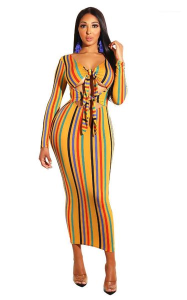 

lace-up striped printed mid-calf dresses holiday beach fashion skirt hollow out party clothing v neck, White;black
