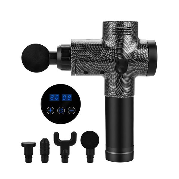 

professional fascia gun deep tissue massage gun cordless muscle stimulator 4 replaceable heads body massager with led display 31