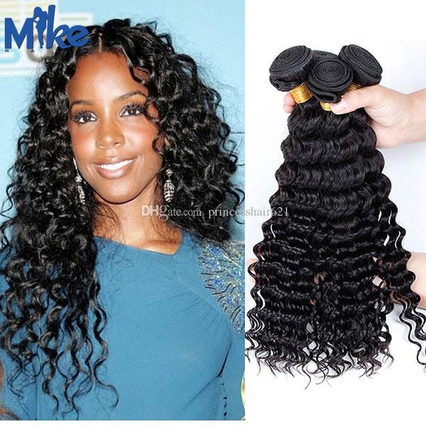 Mikehair Premium Brazilian Deep Wave Curly Human Hair 3 Bundles