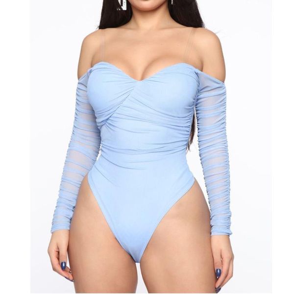 

женщины сетка с длинным рукавом боди женщины спинки комбинезоны сплошной цвет тела femme sexy v-образным вырезом bodycon элегантный винтаж к, Black;white