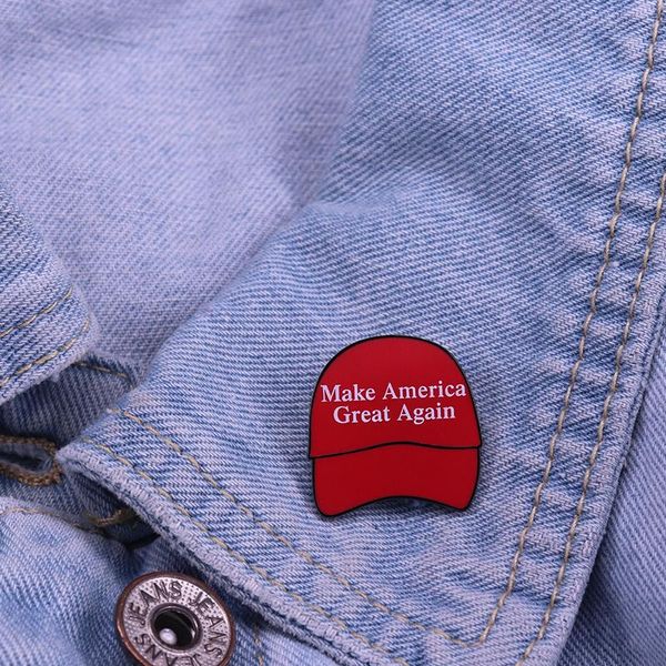 

сделать американский великий снова красный шлем эмаль pin американский trump слоган брошь для отворот рубашки куртки badge, White
