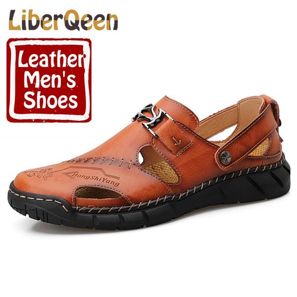

liberqeen pu summer slip on water sports мужские ботинки каникулы римская обувь большой размер 13 простая кожаная мужская обувь, Black