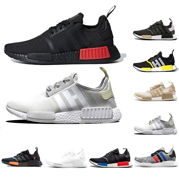 

nmd r1 men casual shoes thunder military green oreo atmos bred tri-color og classic women mastermind japan sports mens trainers sneakers, Black