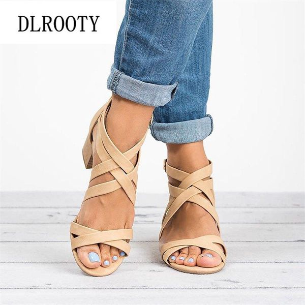 

dress shoes woman sandals summer pumps high heels thick peep toe buckle strap zip fashion hollow solid gladiator plus size 34-43, Black