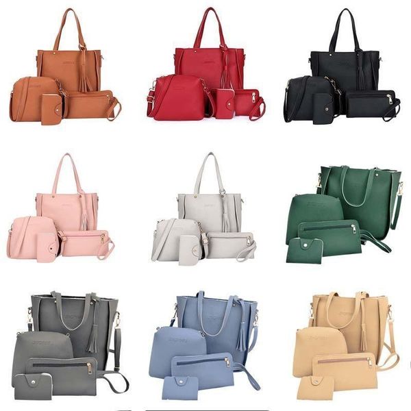 

wenyujh 4 pcs/set womens hand bag set 2019 lady fashion handbag shoulder bags tote purse messenger satchel set