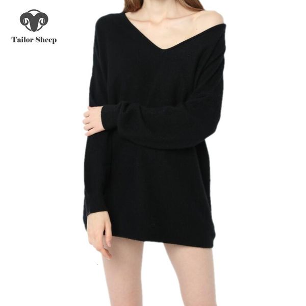 

18 new women's sweaters 100% pure cashmere sweaters loosen women's neck five wool knitted fabrics, White;black