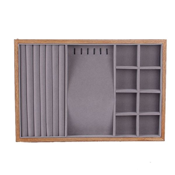 

wooden rings jewelry ring display organizer case tray holder necklace earrings bangle storage box showcase jewelry stand holder, Pink;blue