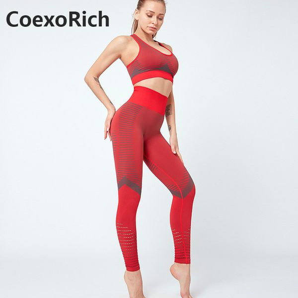 

woman push-up sleeveless sport workout sports bra suit 2 piece seamless yoga set fitness crop tank high waist gym leggings