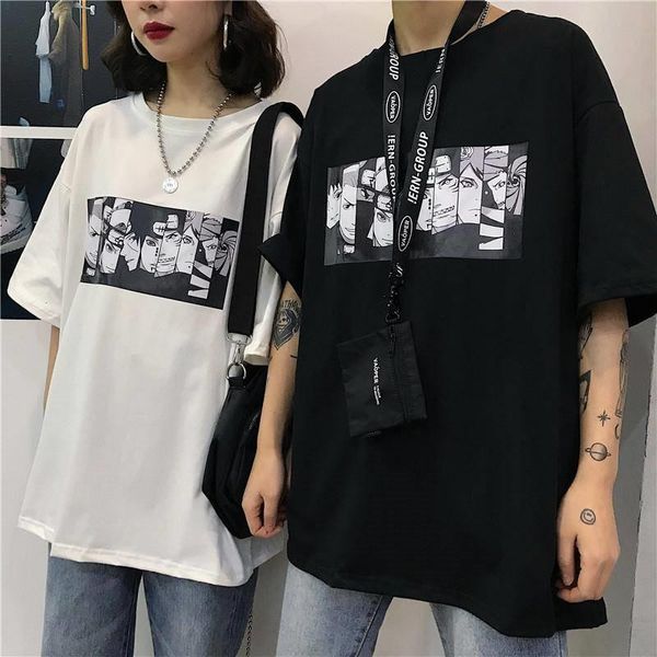 

мужская футболка наруто лето harajuku прохладный унисекс с коротким рукавом футболка японское аниме смешные печатные уличная плюс размер фут, White;black