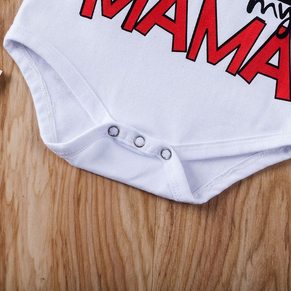 

pudcoco baby girls bodysuit valentine's day outfits big love for mama newborn baby boy clothes short sleeve summer jumpsuit, White