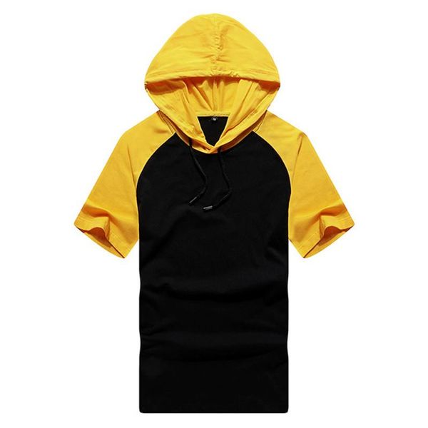 

summer men tshirt casual solid loose hooded tees shirts male new sportswear hoodie short sleeve mens t -shirt clothing size s-2xl, White;black