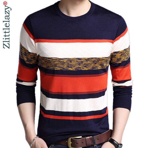 

2018 brand designer pullover striped men sweater dress jersey knitted sweaters mens wear slim fit knitwear fashion clothing 3103, White;black