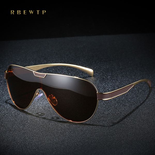 

rbewtp brand 2019 pilot sunglasses men polarized driving one lens oversized sunglasses uv400 frame eyewear gafas de so, White;black