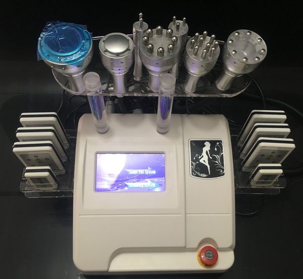 

8 in 1 ultrasound cavitation vacuum cavitation fat removal multipolar rf skin care 650nm diode lllt lipo laser body shape slimming machine