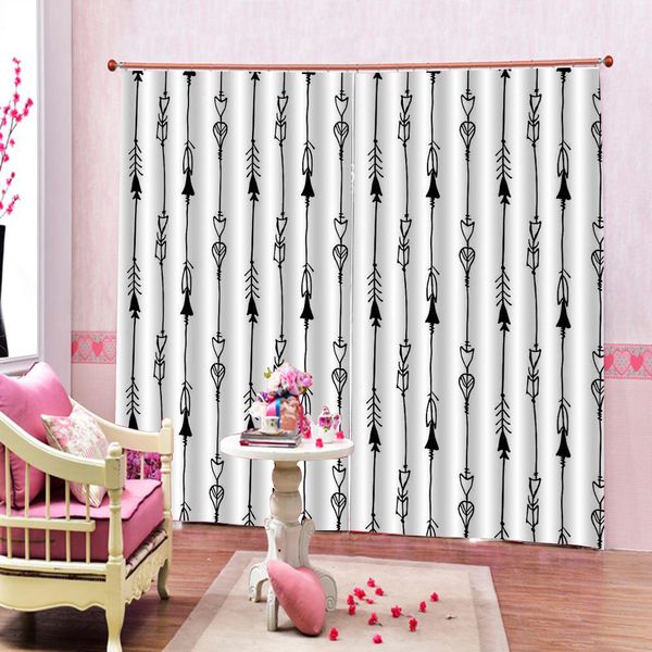 2019 Customized Simple Arrow Curtains Modern Home Decoration For Living Room Bedroom Blackout Window Curtain Set Left And Right Side From A1048874333