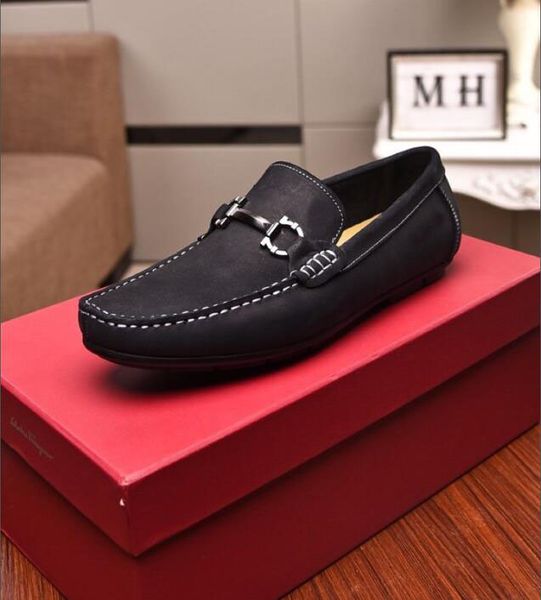 

brand new fer mens loafers casual business leather dress drive cow leather walk shoes alice0905 size 38-45, Black