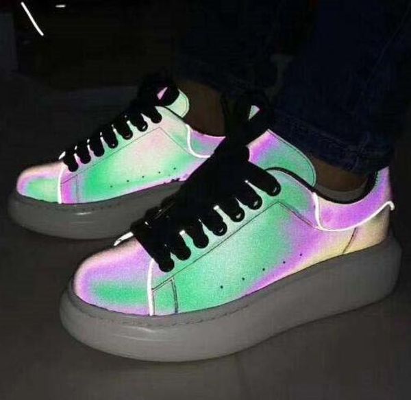 

mens designer shoes trainers promotion fashion casual shoes 3m flats fashion thick sole leather walking outdoors dress party sneakers a2, Black