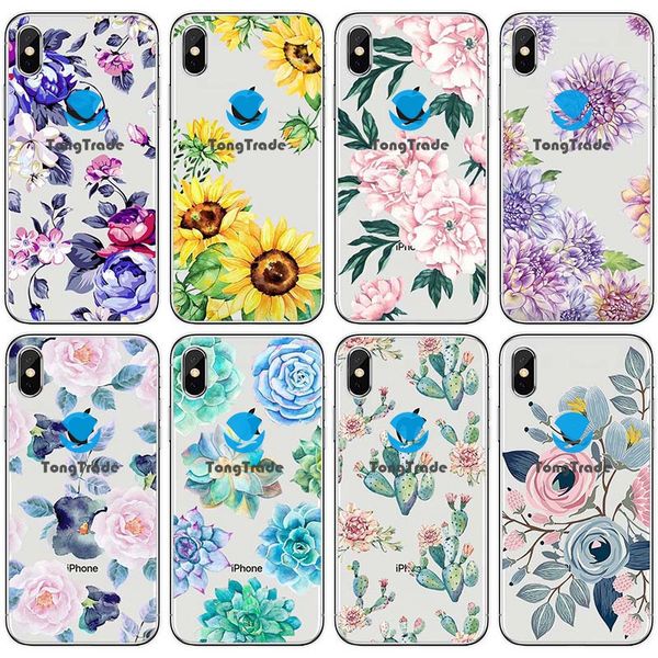

tongtrade] мягкий силиконовый чехол для iphone 11 pro 8 7 6s 6p 5s 5p max x xs samsung s10 s9 s8 plus примечание 10 5g творческий цветочный