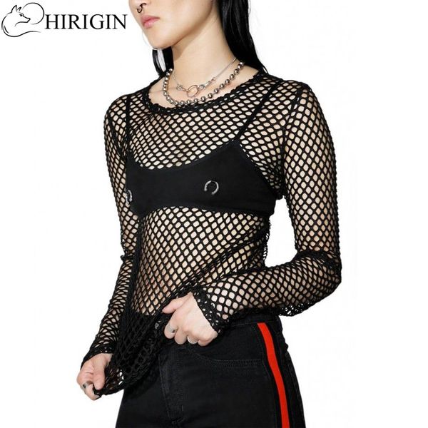 

лето женщина ажурной exposed футболки casual топы готических стиляги vintage сыпучая sheer сетка топы футболка, White