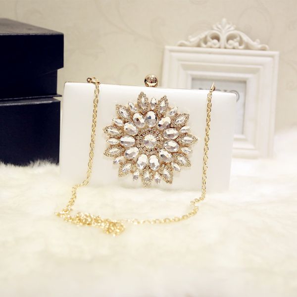 

trendy packet mobile phone bag diamond flower clutch shoulder bag pu fashion small square 2020 new dinner