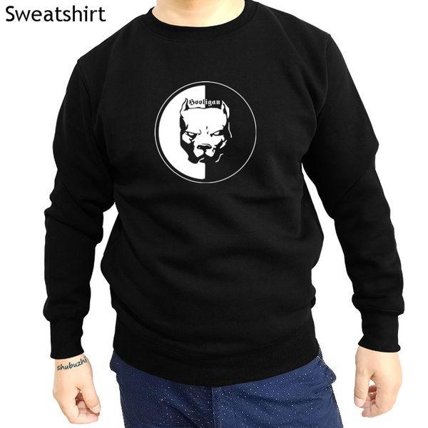

new arrived casual cool soccer hooligan pit bull men sweatshirt cartoon new fashion shubuzhi funny hoodies sbz4572, Black