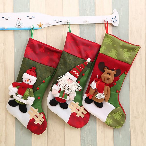

new christmas gift christmas stocking mini sock santa claus candy gift bag xmas tree hanging decor stockings navidad