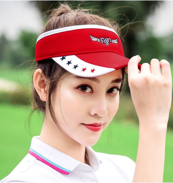 

2019 adjustable pmg golf hat without caps outdoor sport girls golf hats cotton cap ing, Black;white